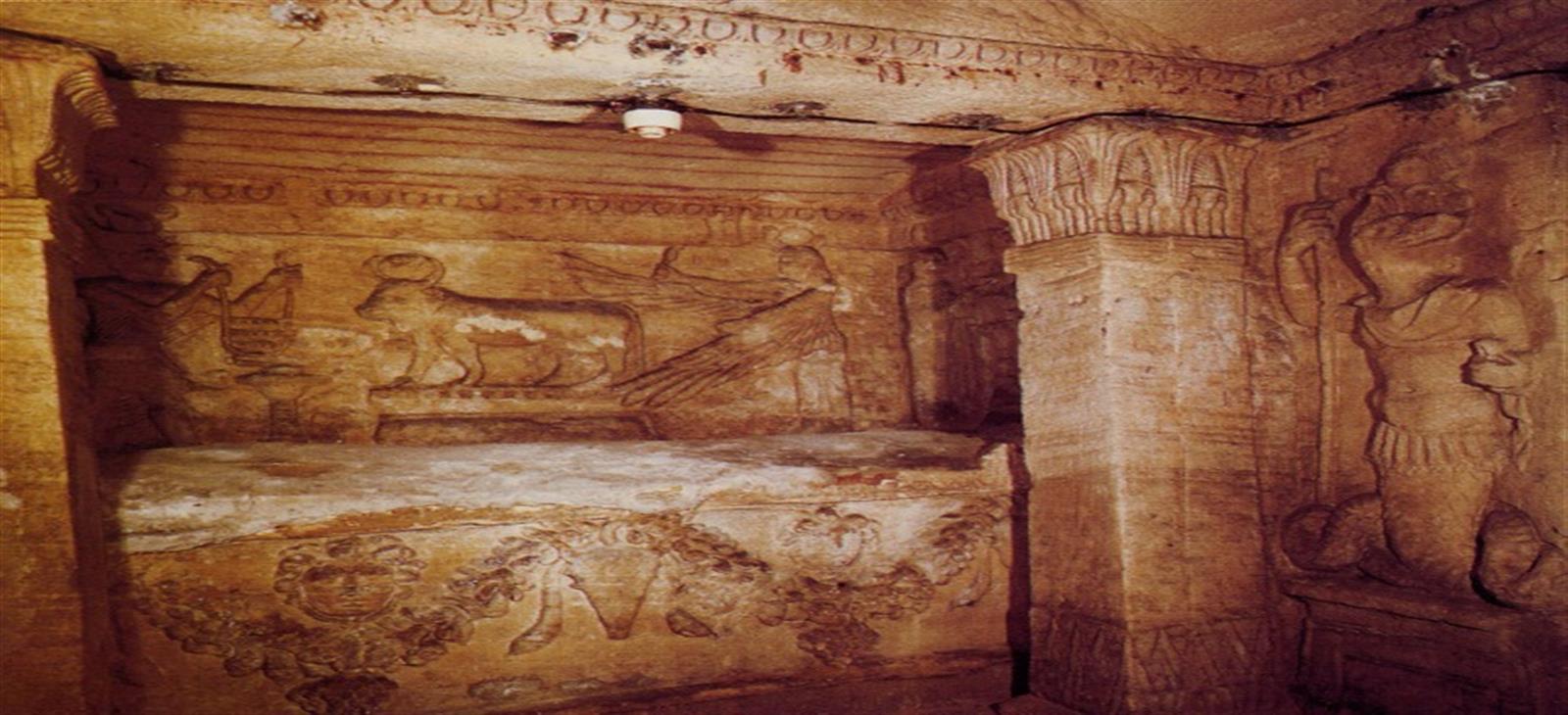Inside Catacombs of Kom el Shoqafa